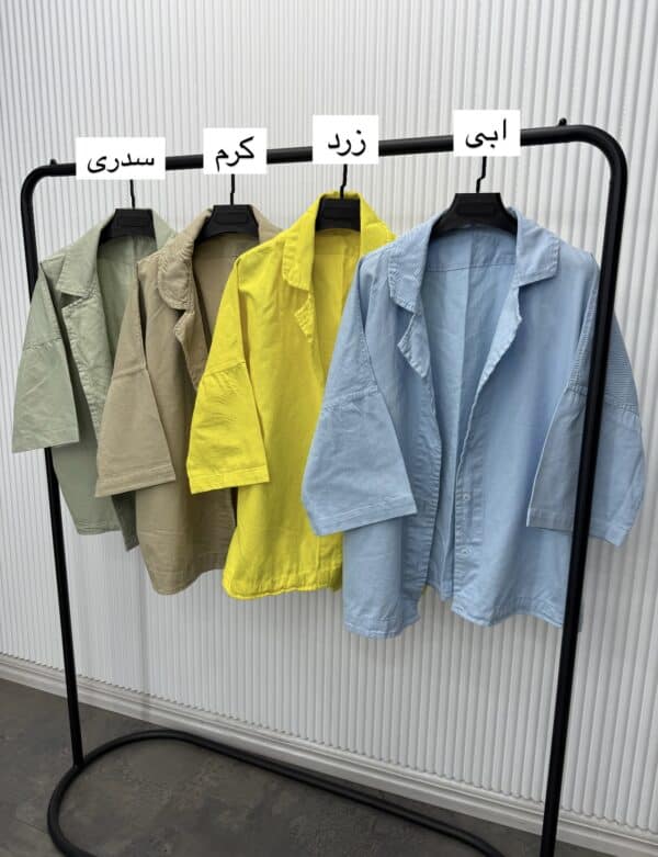 مانتو کتان یقه شکاری کد 40563 - Image 4