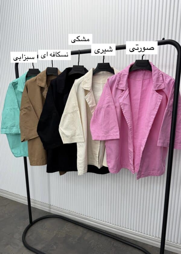 مانتو کتان یقه شکاری کد 40563 - Image 5