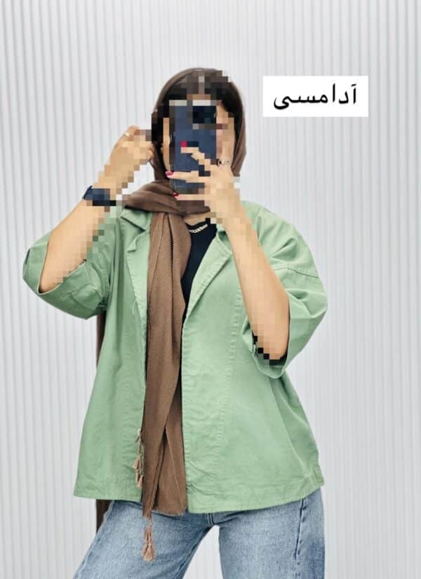 مانتو کتان یقه شکاری کد 40563 - Image 2