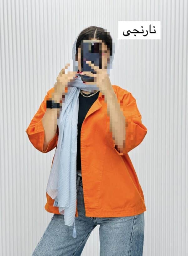 مانتو کتان یقه شکاری کد 40563 - Image 3