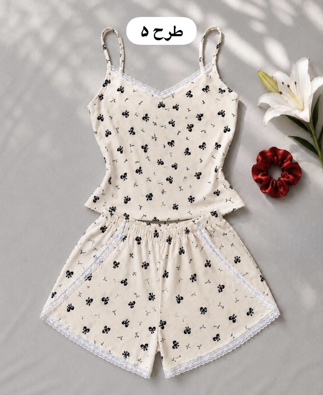 ست تاپ شورتک پینک کد 50919 - Image 3